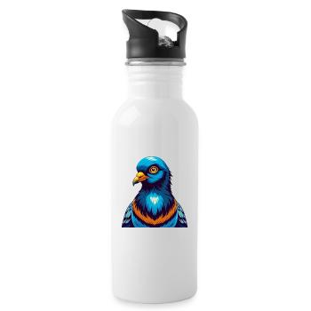 Taube Bunte Kawaii Cartoon Figur Clipart - Trinkflasche mit integriertem Trinkhalm - Weiß - Rechts