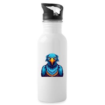 Vulture Coloré Kawaii Dessin Animé Personnage Clipart - Gourde avec paille intégrée - blanc - Droite