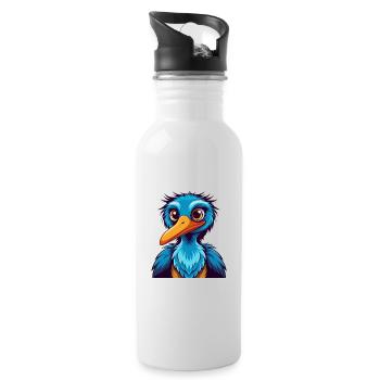 Storch Bunte Kawaii Cartoon Figur Clipart - Trinkflasche mit integriertem Trinkhalm - Weiß - Rechts