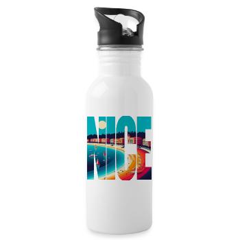 Nice Riviera Arc in Colors - Water bottle with straw - white - Right