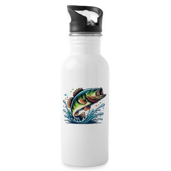 Big Bass - Trinkflasche mit integriertem Trinkhalm - Weiß - Rechts