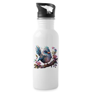 Majestic Fantasy Bird - Water bottle with straw - white - Right