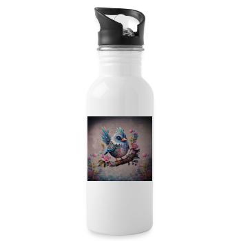 Majestic Fantasy Bird - Water bottle with straw - white - Right