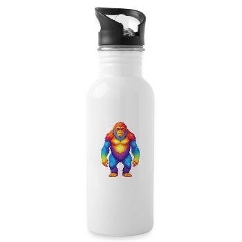Big Foot coloré Kawaii Dessin animé Personnage Clipart - Gourde avec paille intégrée - blanc - Droite