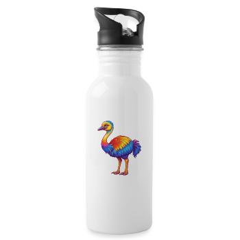 Strauß Bunte Kawaii Cartoon Figur Clipart - Trinkflasche mit integriertem Trinkhalm - Weiß - Rechts