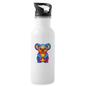 Koala Colorful Kawaii Cartoon Character Clipart - Water bottle with straw - white - Right