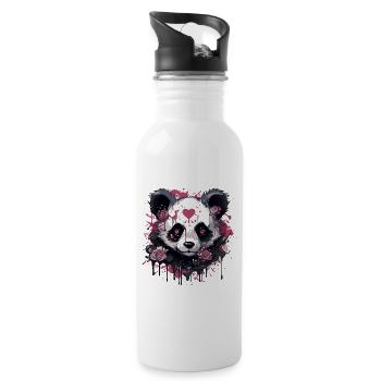 Panda - Gourde avec paille intégrée - blanc - Droite