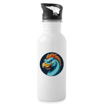 Basilisk Niedliches Kawaii Cartoon Tier Haustier Logo - Trinkflasche mit integriertem Trinkhalm - Weiß - Rechts