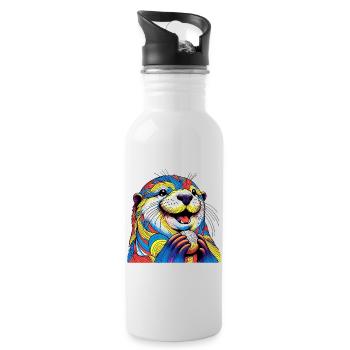 Otter - Trinkflasche mit integriertem Trinkhalm - Weiß - Rechts