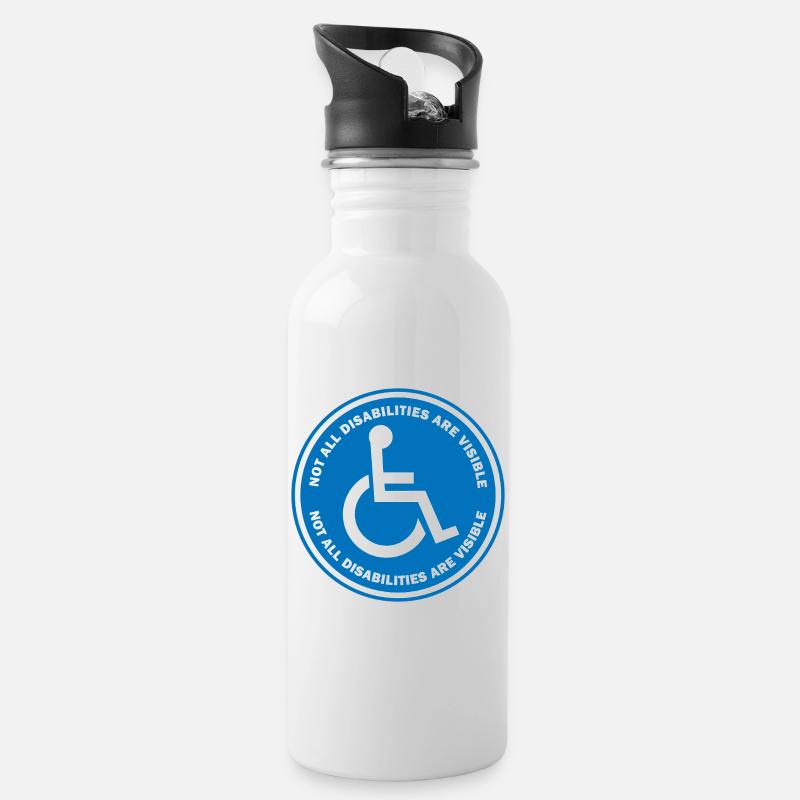 Tous les handicaps ne sont pas visibles - Gourde avec paille intégrée - blanc