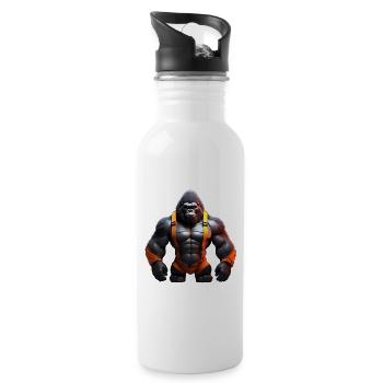Gorilla Force Primas Ideales Geschenk - Trinkflasche mit integriertem Trinkhalm - Weiß - Rechts