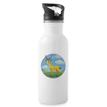 Antilope Niedliche Kawaii Cartoon Clipart Tier Haustier - Trinkflasche mit integriertem Trinkhalm - Weiß - Rechts