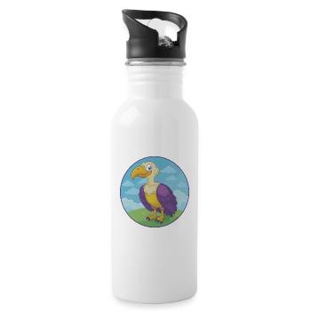 Geier niedlich Kawaii Cartoon Clipart Tier Haustier - Trinkflasche mit integriertem Trinkhalm - Weiß - Rechts