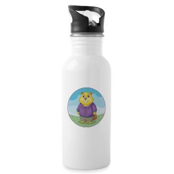 Gopher Cute Kawaii Cartoon Clipart Animal Pet - Water bottle with straw - white - Right