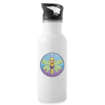 Libelle Niedliche Kawaii Cartoon Clipart Tier Haustier - Trinkflasche mit integriertem Trinkhalm - Weiß - Rechts