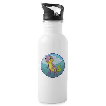 Eidechse Niedlich Kawaii Cartoon Clipart Tier Haustier - Trinkflasche mit integriertem Trinkhalm - Weiß - Rechts