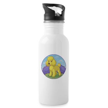 Pudel Hund Niedlich Kawaii Cartoon Clipart Tier Haustier - Trinkflasche mit integriertem Trinkhalm - Weiß - Rechts