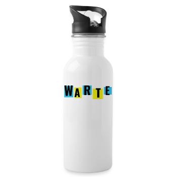 Wait, tell others to wait... - Water bottle with straw - white - Right