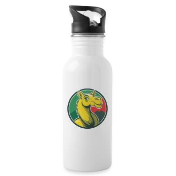 Camel Cute Kawaii Cartoon Clipart Pet Animal - Water bottle with straw - white - Right