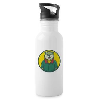 Murmeltier Niedliche Kawaii Cartoon Clipart Haustier Tier - Trinkflasche mit integriertem Trinkhalm - Weiß - Rechts