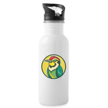 Bee Eater Cute Kawaii Cartoon Clipart Pet Animal - Water bottle with straw - white - Right