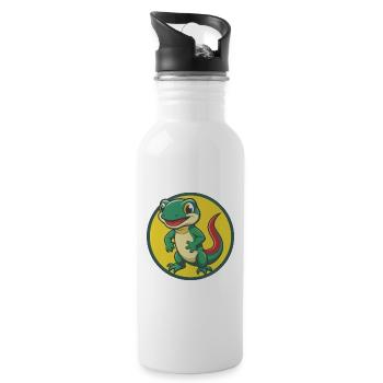 Salamander Niedliche Kawaii Cartoon Clipart Haustier Tier - Trinkflasche mit integriertem Trinkhalm - Weiß - Rechts