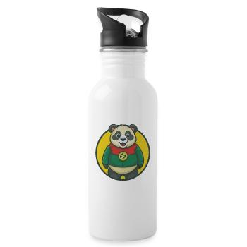 Panda Niedlich Kawaii Cartoon Clipart Haustier Tier - Trinkflasche mit integriertem Trinkhalm - Weiß - Rechts