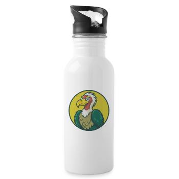 Geier Niedlich Kawaii Cartoon Clipart Haustier Tier - Trinkflasche mit integriertem Trinkhalm - Weiß - Rechts