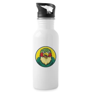 Hawk Cute Kawaii Cartoon Clipart Pet Animal - Water bottle with straw - white - Right