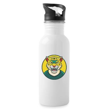 Jaguar Niedliche Kawaii Cartoon Clipart Haustier Tier - Trinkflasche mit integriertem Trinkhalm - Weiß - Rechts