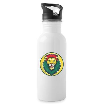 Lion Cute Kawaii Cartoon Clipart Pet Animal - Water bottle with straw - white - Right