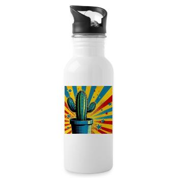 Cactus 1 - Water bottle with straw - white - Right