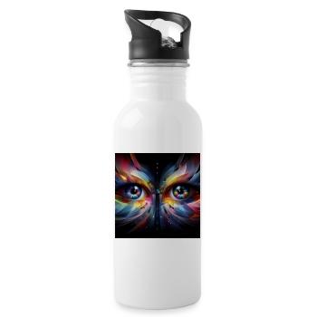 Augen 2 - Trinkflasche mit integriertem Trinkhalm - Weiß - Rechts
