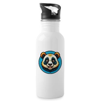 Panda Bunte Kawaii Cartoon Figur Clipart - Trinkflasche mit integriertem Trinkhalm - Weiß - Rechts