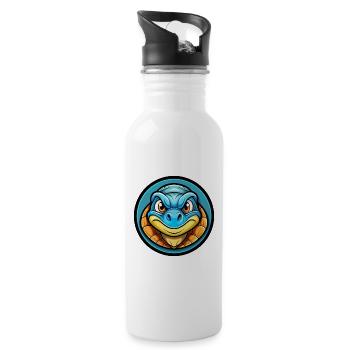 Turtle Colorful Kawaii Cartoon Character Clipart - Water bottle with straw - white - Right