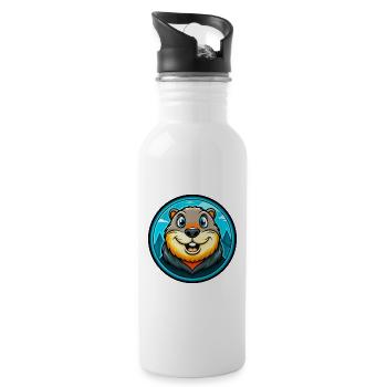 Marmot Colorful Kawaii Cartoon Character Clipart - Water bottle with straw - white - Right