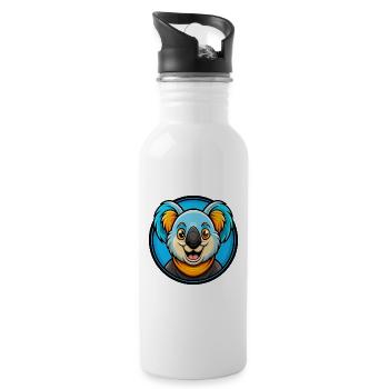 Koala Bunte Kawaii Cartoon Figur Clipart - Trinkflasche mit integriertem Trinkhalm - Weiß - Rechts
