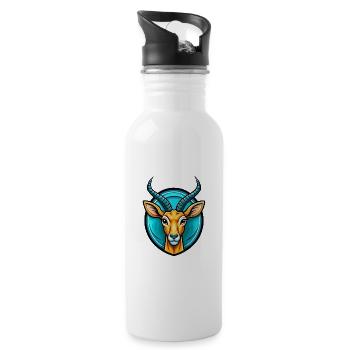 Impala Bunte Kawaii Cartoon Figur Clipart - Trinkflasche mit integriertem Trinkhalm - Weiß - Rechts