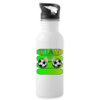 TEAM FOOTBALL TEAM NAME - Water bottle with straw - white - Right