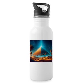 Pyramide 5 - Trinkflasche mit integriertem Trinkhalm - Weiß - Rechts