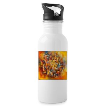 Quadrate 2 - Trinkflasche mit integriertem Trinkhalm - Weiß - Rechts