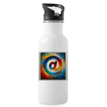 Symbol 6 - Trinkflasche mit integriertem Trinkhalm - Weiß - Rechts