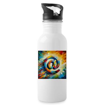 Symbol 7 - Trinkflasche mit integriertem Trinkhalm - Weiß - Rechts