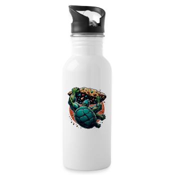Tortue d’escalade de bloc Cadeau - Gourde avec paille intégrée - blanc - Droite