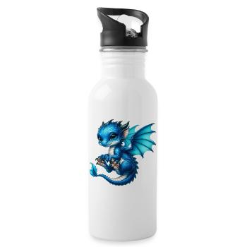 Dragon - Water bottle with straw - white - Right