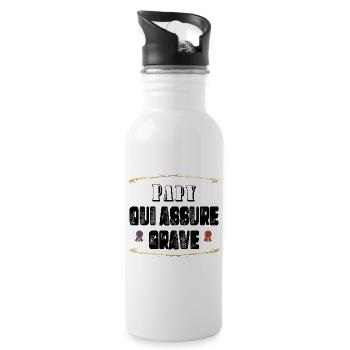 Papy Qui Assure Grave - Gourde avec paille intégrée - blanc - Droite