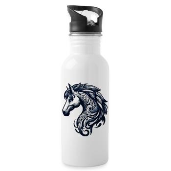 Pony Pferd - Trinkflasche mit integriertem Trinkhalm - Weiß - Rechts