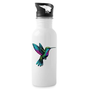 Hummingbird - Water bottle with straw - white - Right