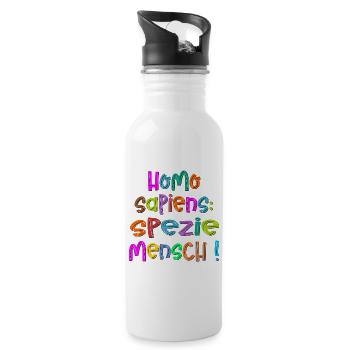 SPEZIE MENSCH - Etymologie - Trinkflasche mit integriertem Trinkhalm - Weiß - Rechts