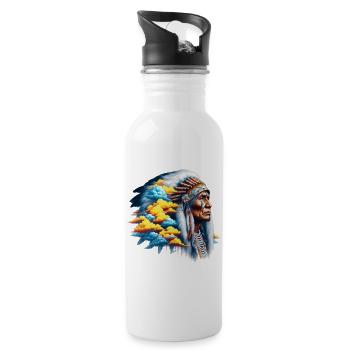 American Indian American - Water bottle with straw - white - Right